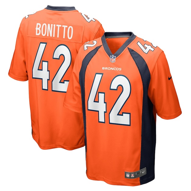 mens nike nik bonitto orange denver broncos game player jersey